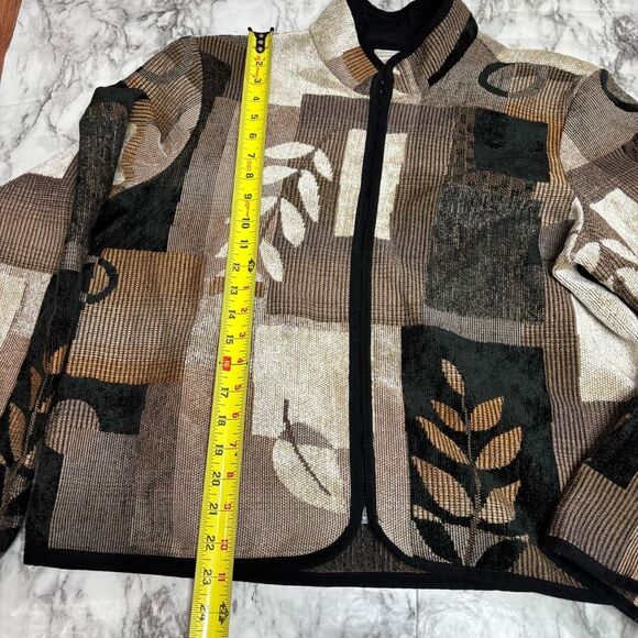 Coldwater Creek Jacket Womens Size XL Tapestry Velvet Mixed Media Blazer Boho - Picture 5 of 6
